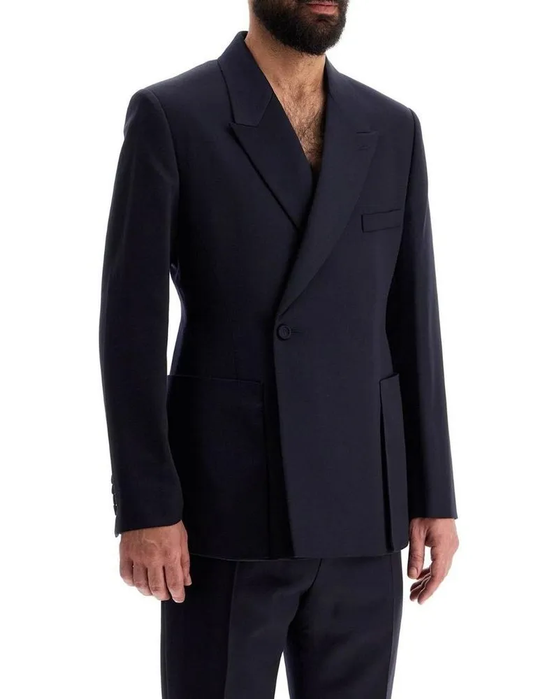 Dior Men's Blue Virgin Wool Blazer Clothing Navy