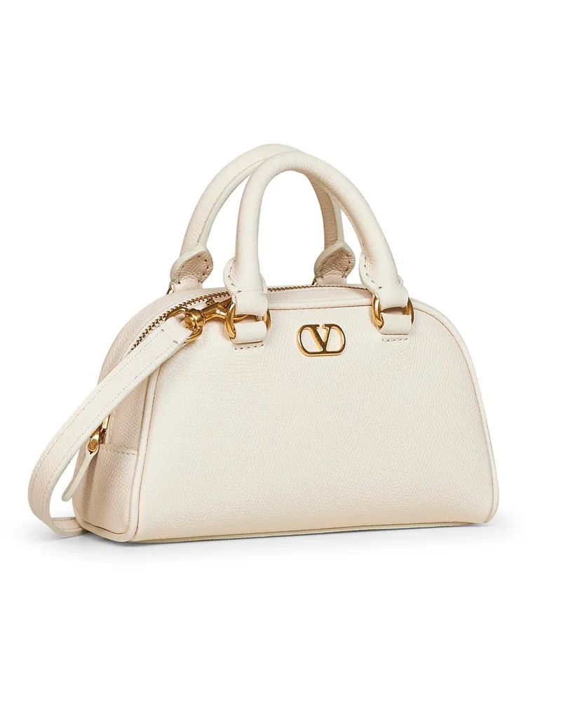 Valentino Garavani Women's Mini Dome Bag Vlogo Signature Light Ivory Calf Leather Handbags Hand Ivory