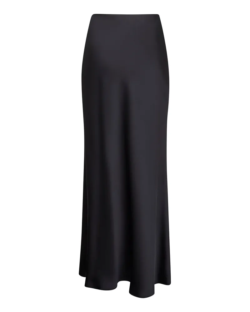 Blanca Women's Midnight Blue Satin Long Flared Skirt Polyester Blue