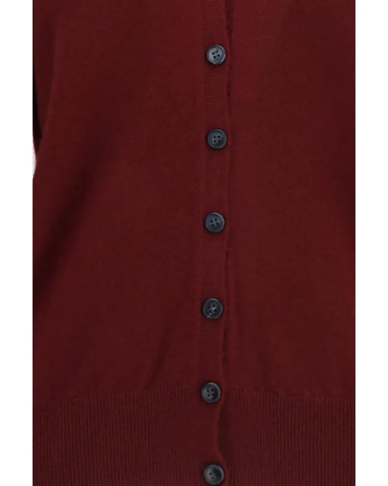 Lisa Yang Women's Cashmere Cardigan Deep Plum (capra Hircus) Sweater Purple