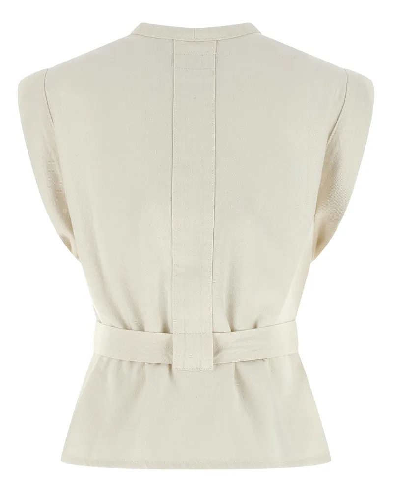 Christophe Lemaire Women's White Cotton Sleeveless Jacket Clothing White