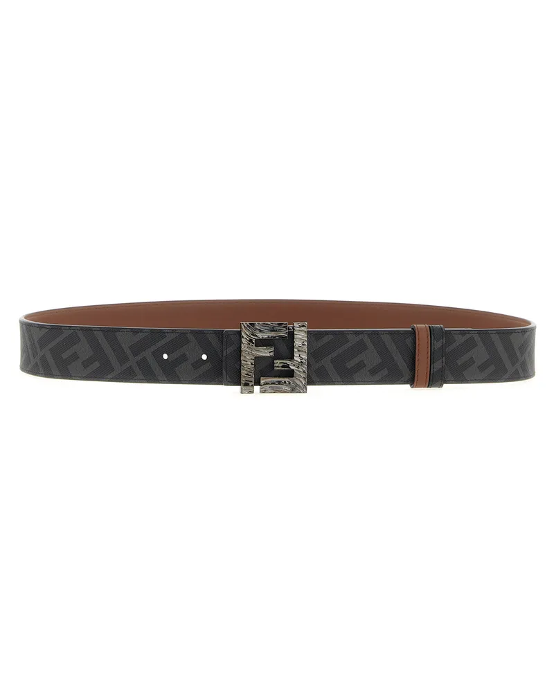 Fendi Men's Multicolor Calfskin Regular Belt Brown