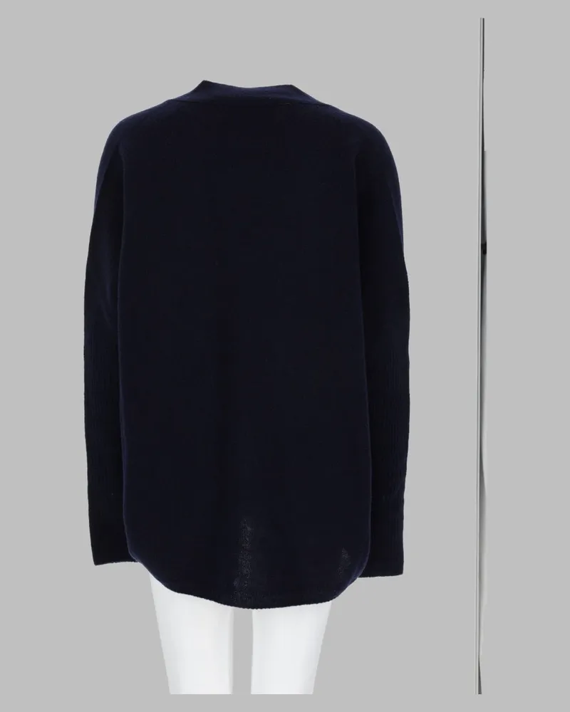 ALYSI Merino Wool and Cashmere Cardigan — Navy Navy