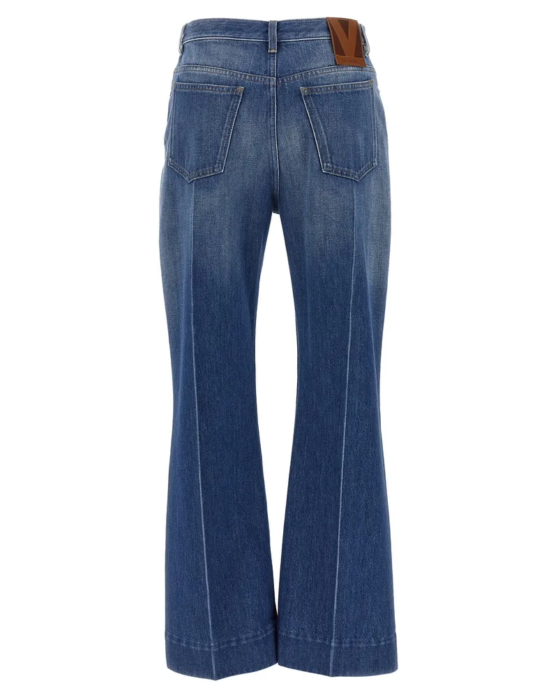 Valentino Garavani Flared Cotton Denim Jeans — Blue Blue