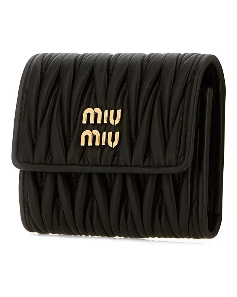 Miu Miu Matelassé Leather Wallet — Black Black