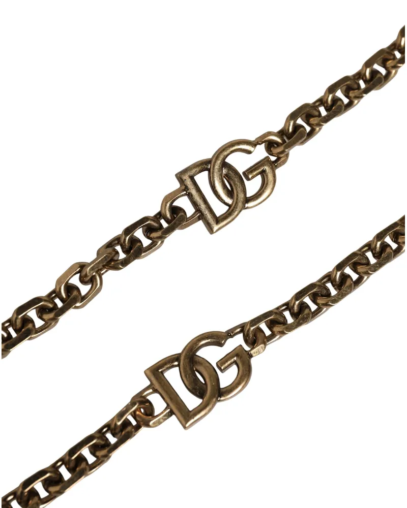 Dolce & Gabbana Leather and Pearl Chain Shoulder Strap — Black Black