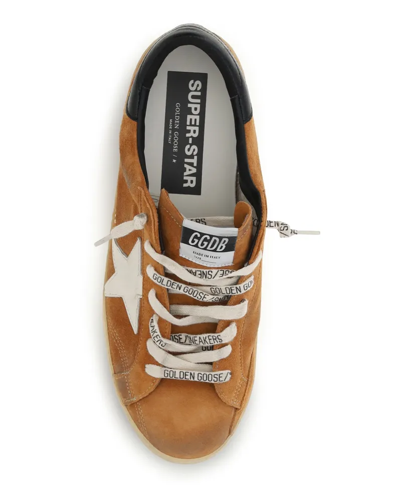 Golden Goose Men's Sneakers Super Star Light Brown-Cream-Black Trainers Brown/cream/black Brown