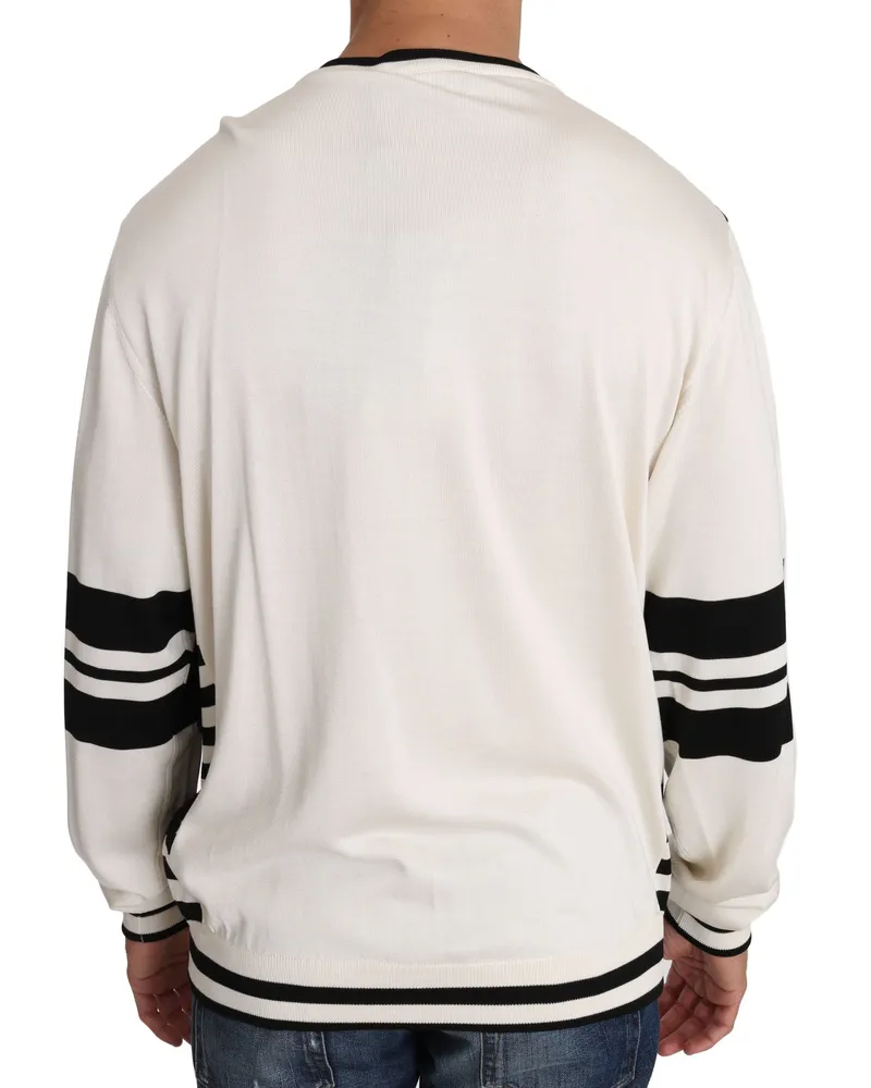 Dolce & Gabbana Men's Sweater Black Silk Polyester Nylon Black