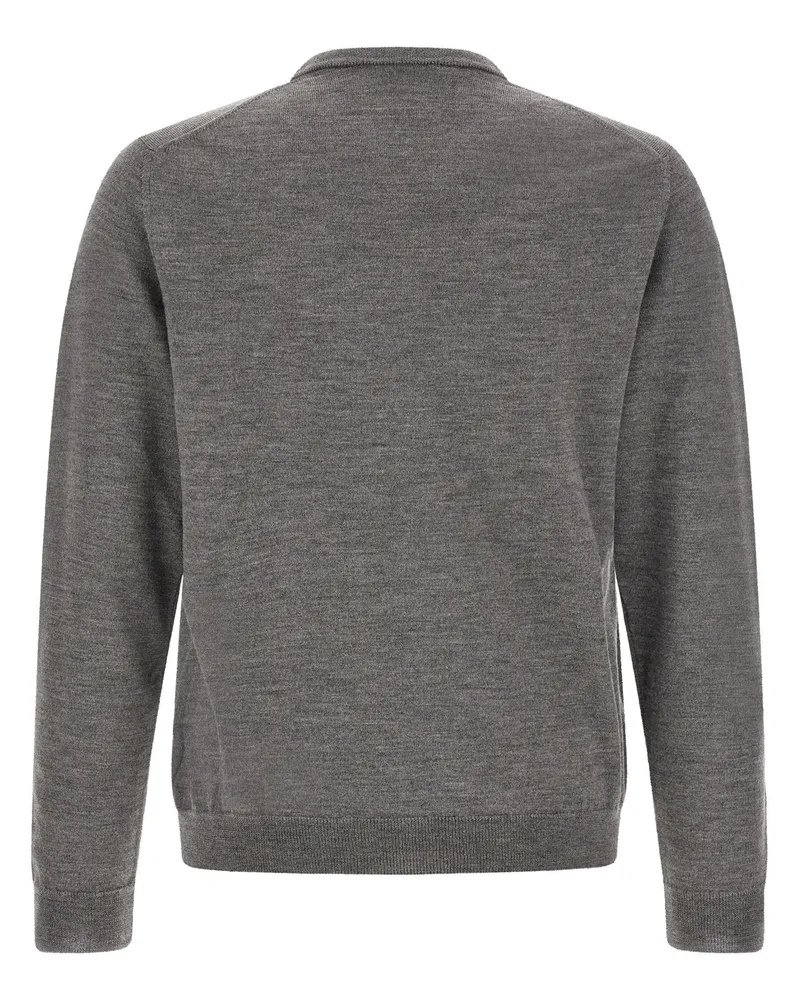 Zanone Virgin Wool Crew Neck Sweater — Gray Gray