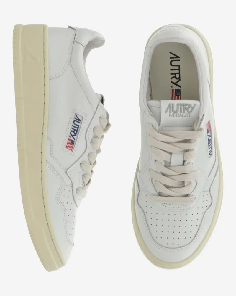 AUTRY Women's Sneakers Medalist Low White Leather Trainers White