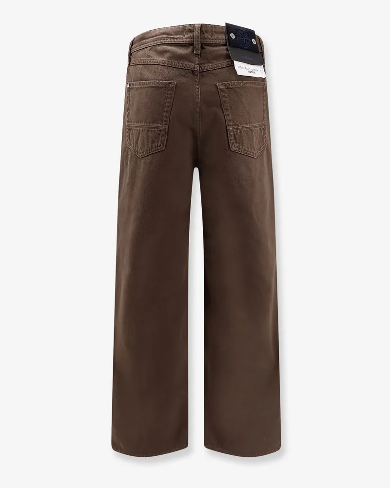 Stone Island Men's Loose Fit Denim Jeans Brown Cotton Brown