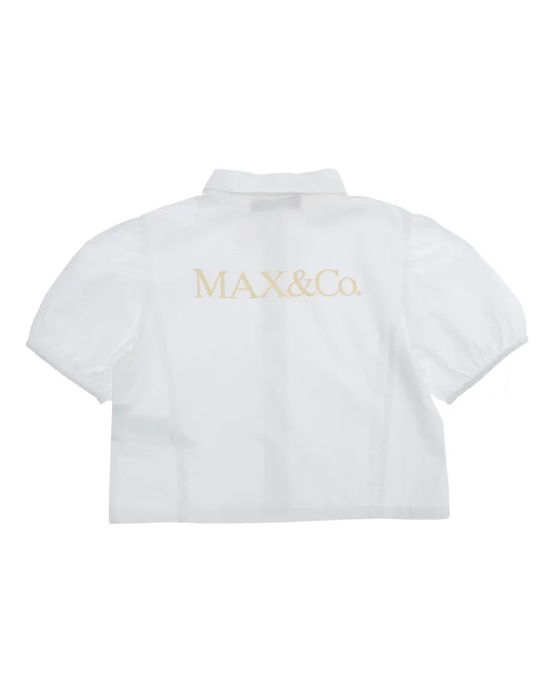 MAX&Co. Girls' Shirt With Collar White Cotton Blouses And White