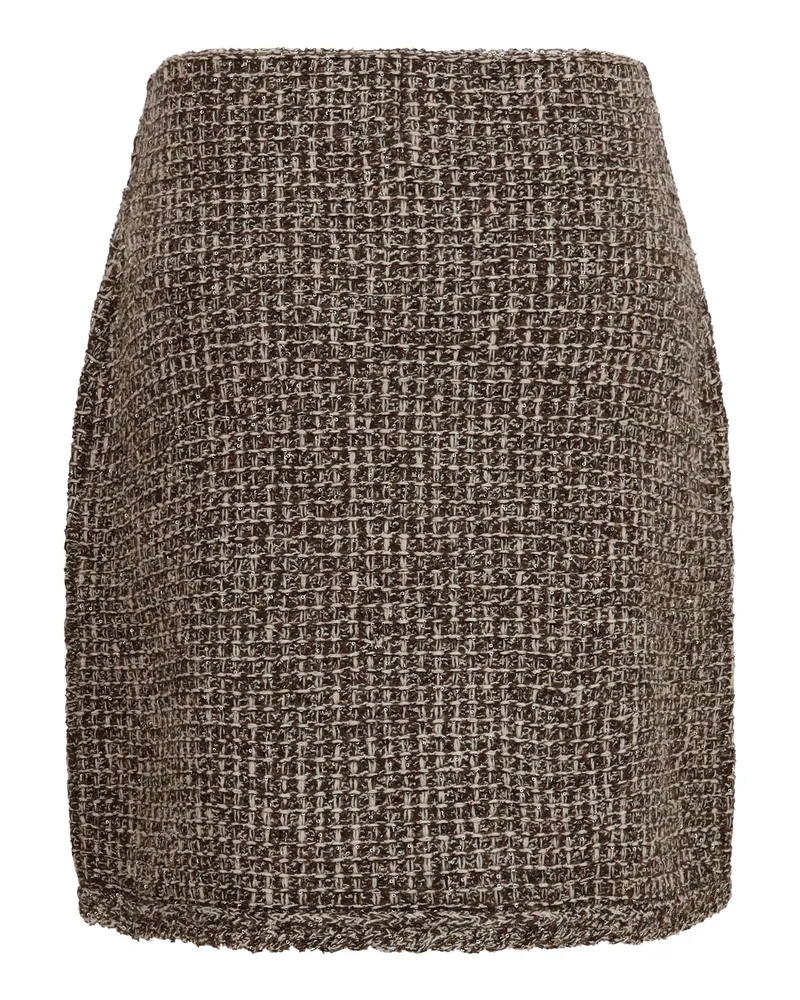 Fabiana Filippi Women's Tweed Mini Skirt Ebano Brown