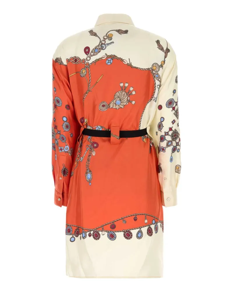 Versace Twil Shirt Dress — Orange Orange