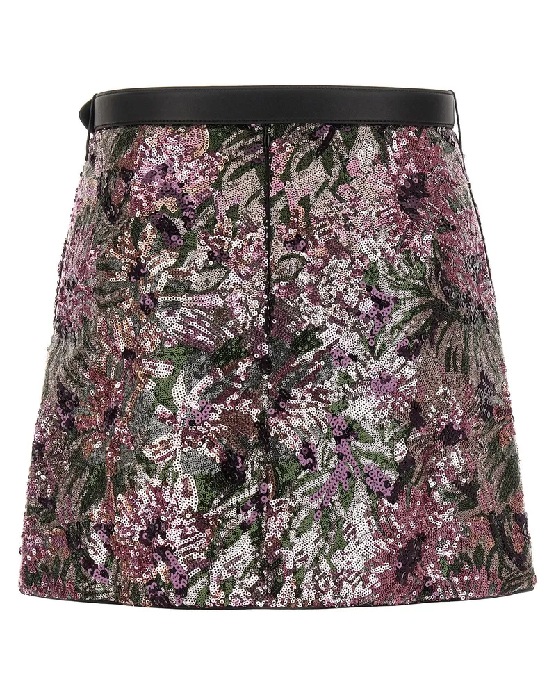 Self-Portrait Floral Sequin Mini Skirt 