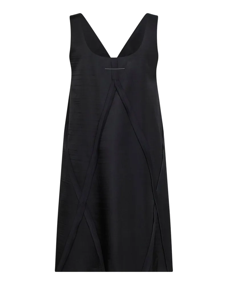 Maison Margiela Women's Midi Dress V-Neck Cupro Black Cotton Black