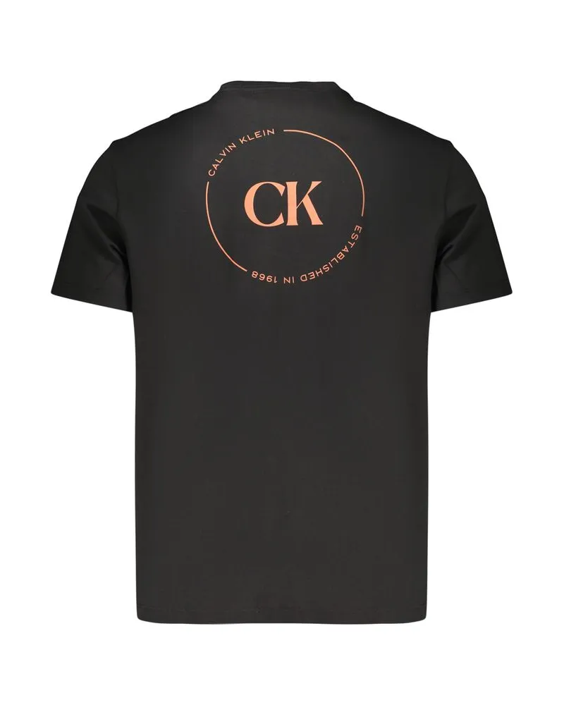 Calvin Klein Logo-Print Cotton T-Shirt — Black Black