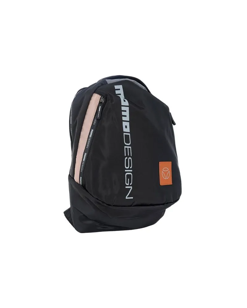 MOMO DESIGN Men's Backpack Black Dark-Cuoio Nylon Bags - Backpacks Dark/cuoio Black