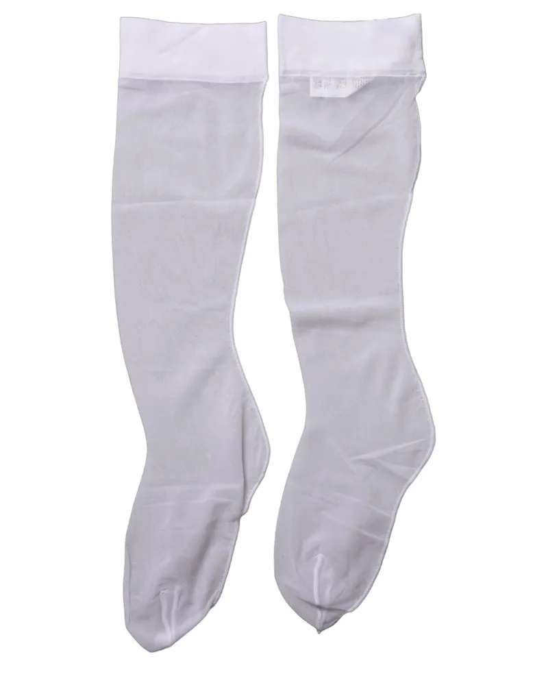 Dolce & Gabbana Knee-High Sheer Nylon Socks — White White