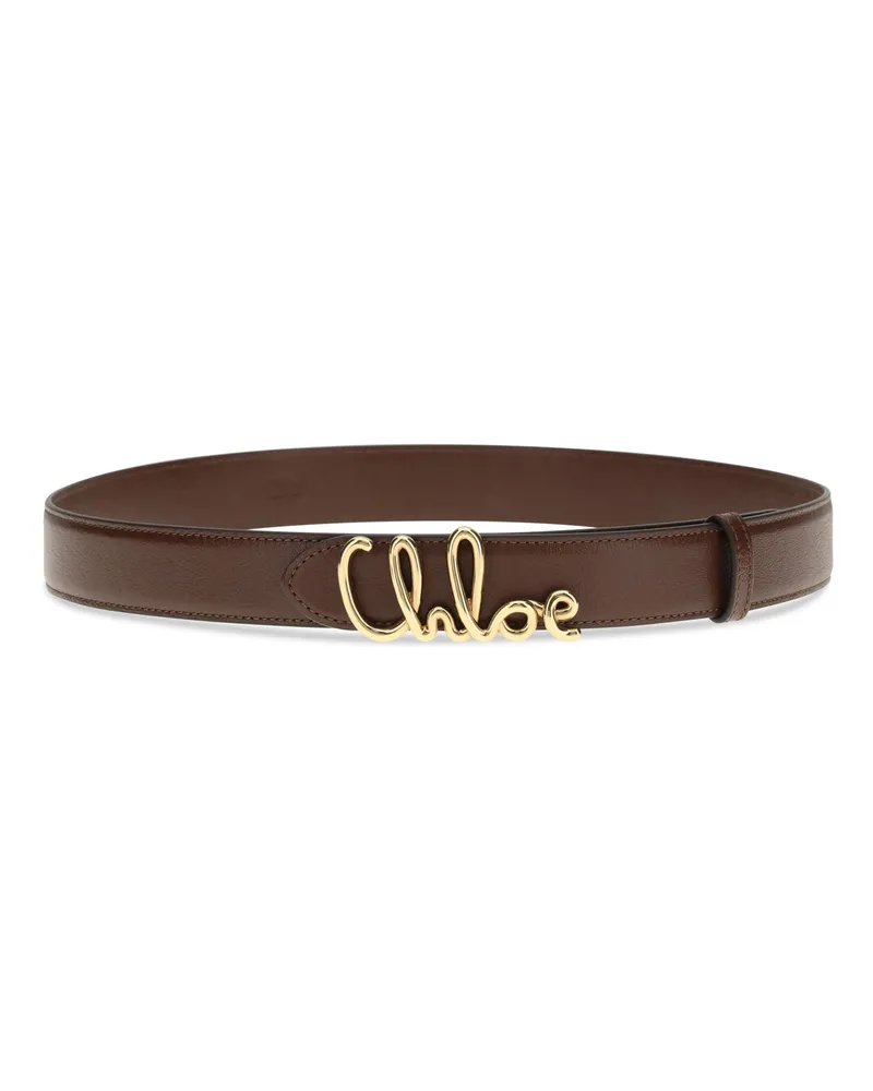Chloé Women Iconic Leather Belt Crafty Brown Calf Bos Taurus E Braces Brown