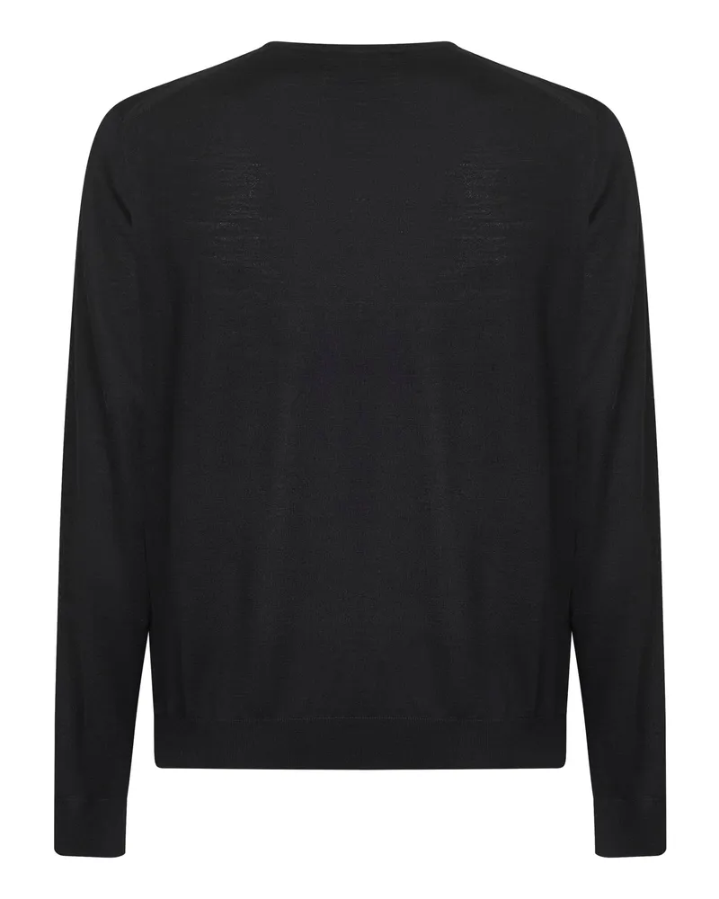 Prada Men's Wool Crewneck Sweater Black Virgin Black