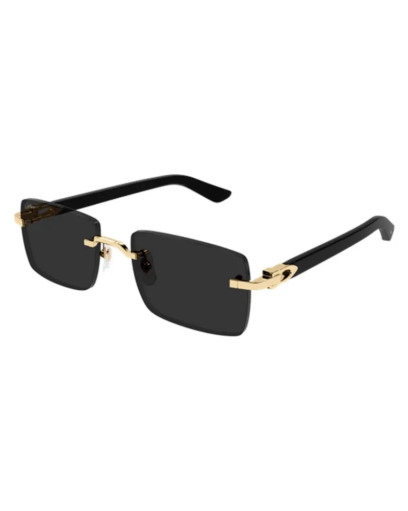 Cartier CT0579S Rimless Gold-Tone Sunglasses — Black Black
