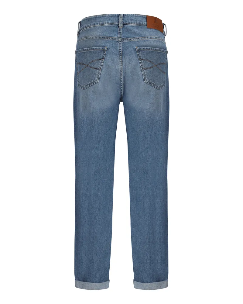 Brunello Cucinelli Men's Straight Jeans Recupero Capi Cotton; Elastane Recupero