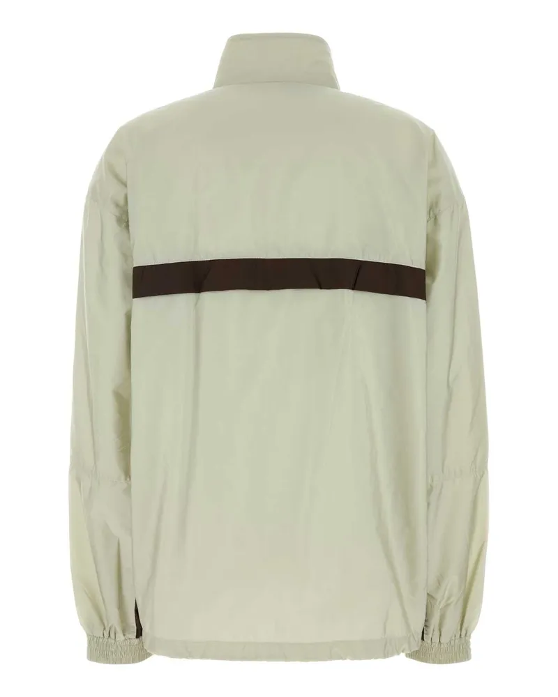 Prada Women's Two-Tone Re-Nylon Windbreaker Talco+ebano Exterior: Giubbini Jacket Beige