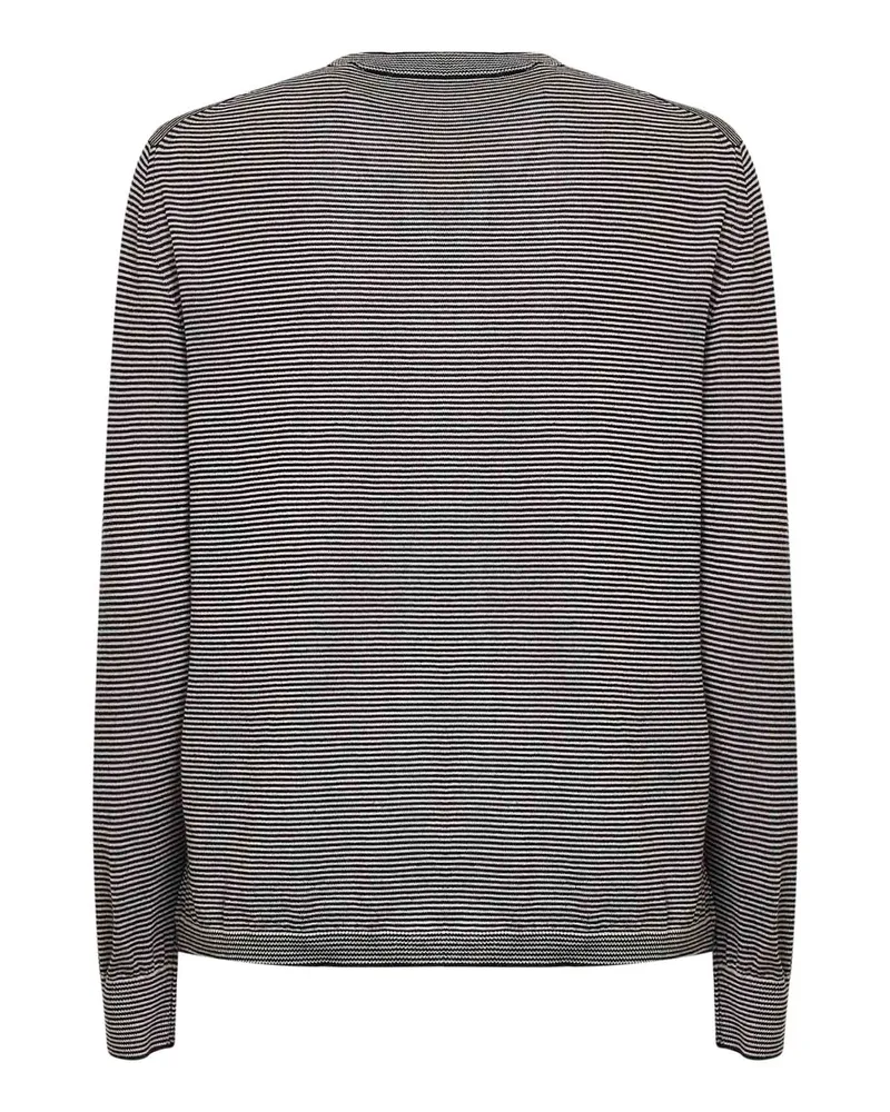 Blanca Women's Cardigan Black Thin-Striped Virgin Wool Cardigans Sweater Black
