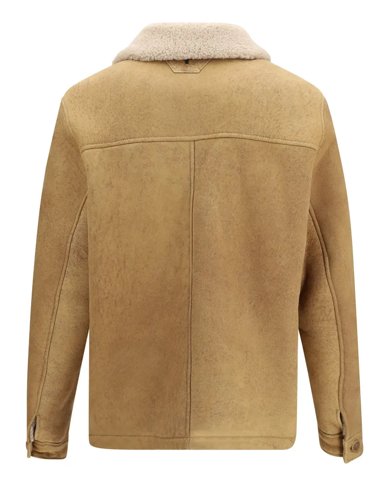 Salvatore Santoro Men's Leather Jacket Caramel-Beige Caramel/beige Beige