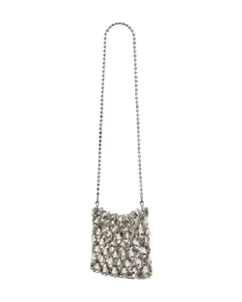 Self-Portrait Women's Crystal-Embellished Synthetic Crossbody Bag Silver Silver