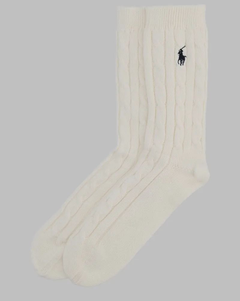 Ralph Lauren Logo-Embroidered Cotton Blend Socks — White White