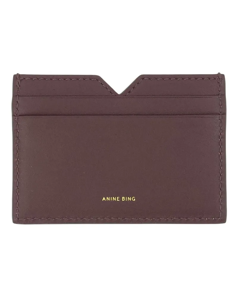 Anine Bing Women's Calli Card Holder -  Leather Burgundy Calfskin Accessories Card-Holder Burgundy
