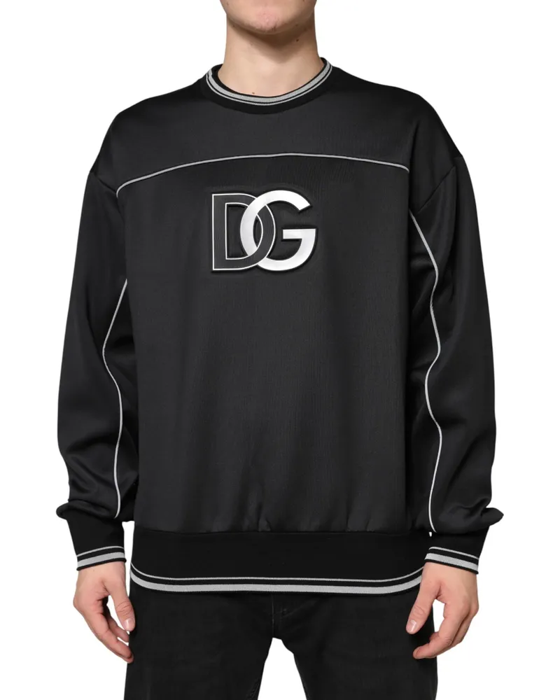 Dolce & Gabbana Men's Black Dg Logo Crew Neck Sweatshirt Sweater 07+pl Clothing Black
