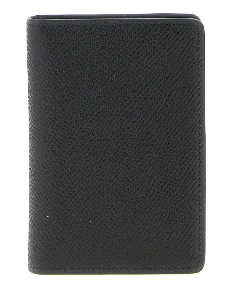 Maison Margiela Leather with Signature Stitching Card Case — Black Black