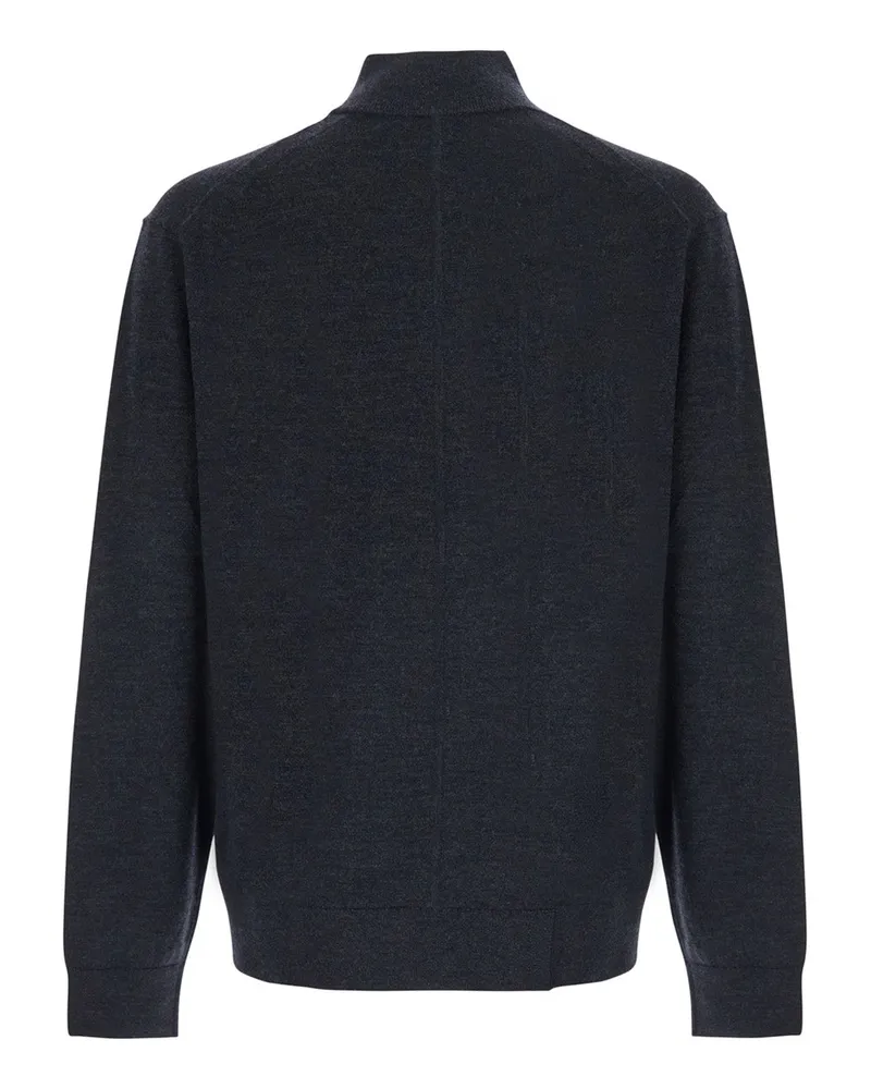 Calvin Klein Half-Zip Merino Wool Sweater — Gray Gray