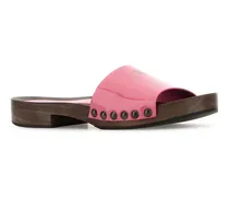 Studded Leather Clog — Pink
