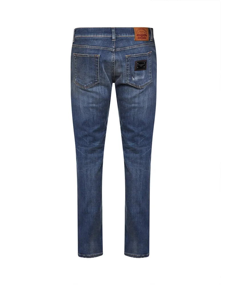 Dolce & Gabbana Stretch Cotton Jeans — Blue Blue