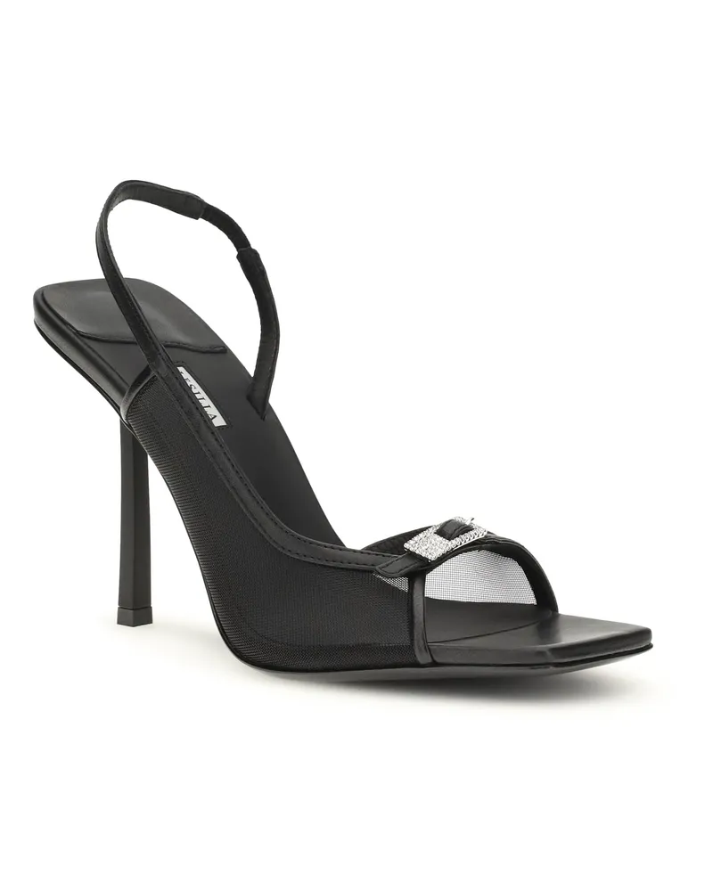 Le Silla Women's Sandals Vittoria Mesh Black-Crystal Calf Leather Black/crystal Black
