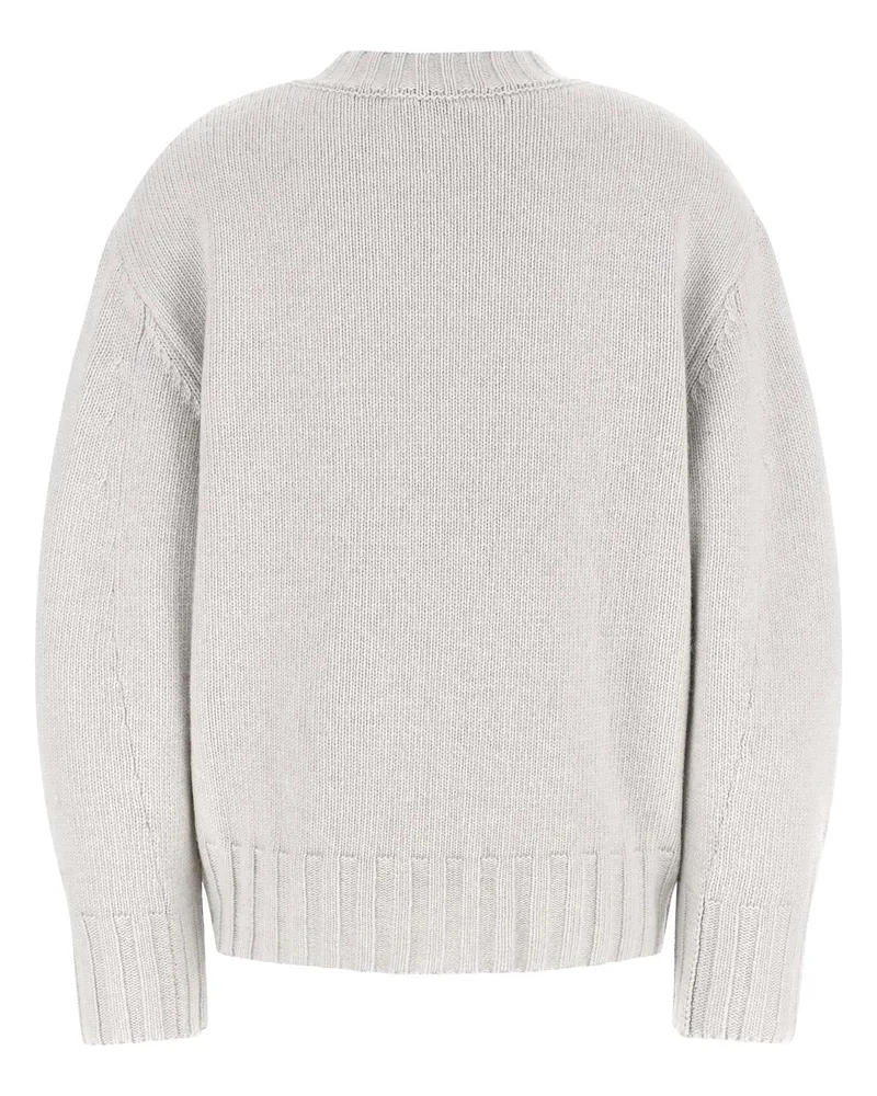 ATTICO Asymmetrical Hem Virgin Wool & Cashmere Sweater — Grey Grey