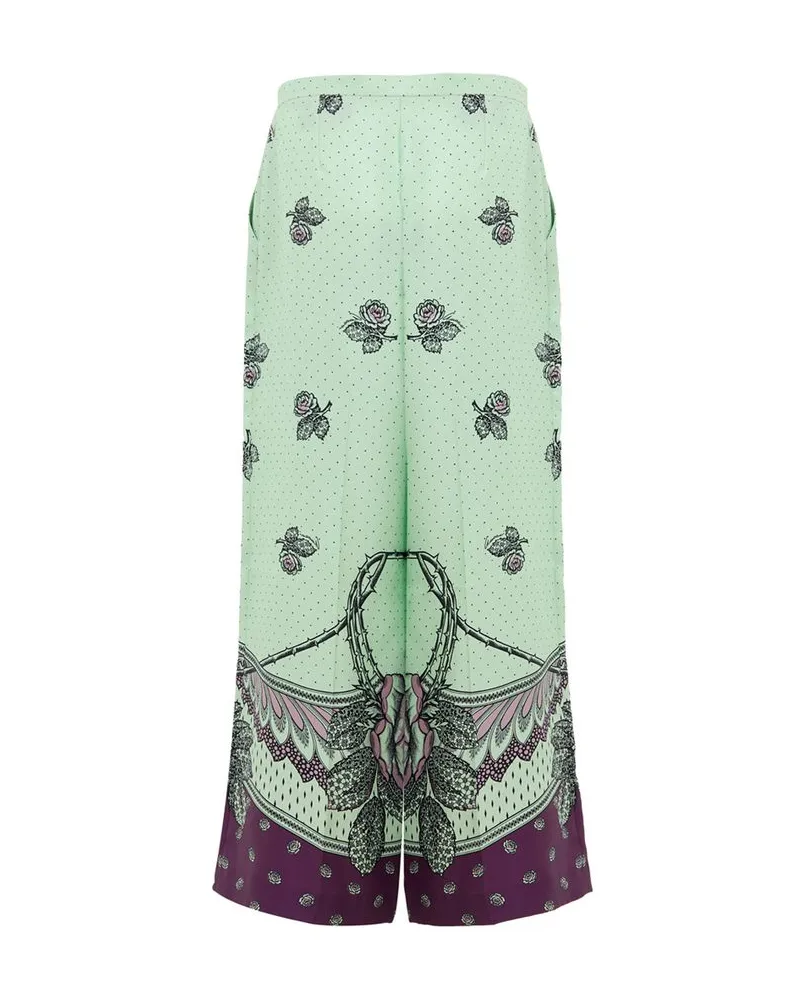 Gucci Women's Green Silk Casual Pants Green