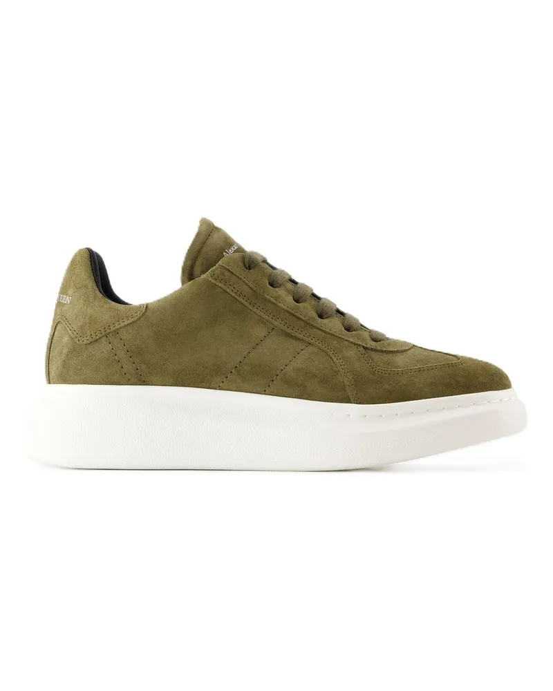 Alexander McQueen Men's Oversize Sneakers -  Leather Khaki Calfskin Shoes Khaki