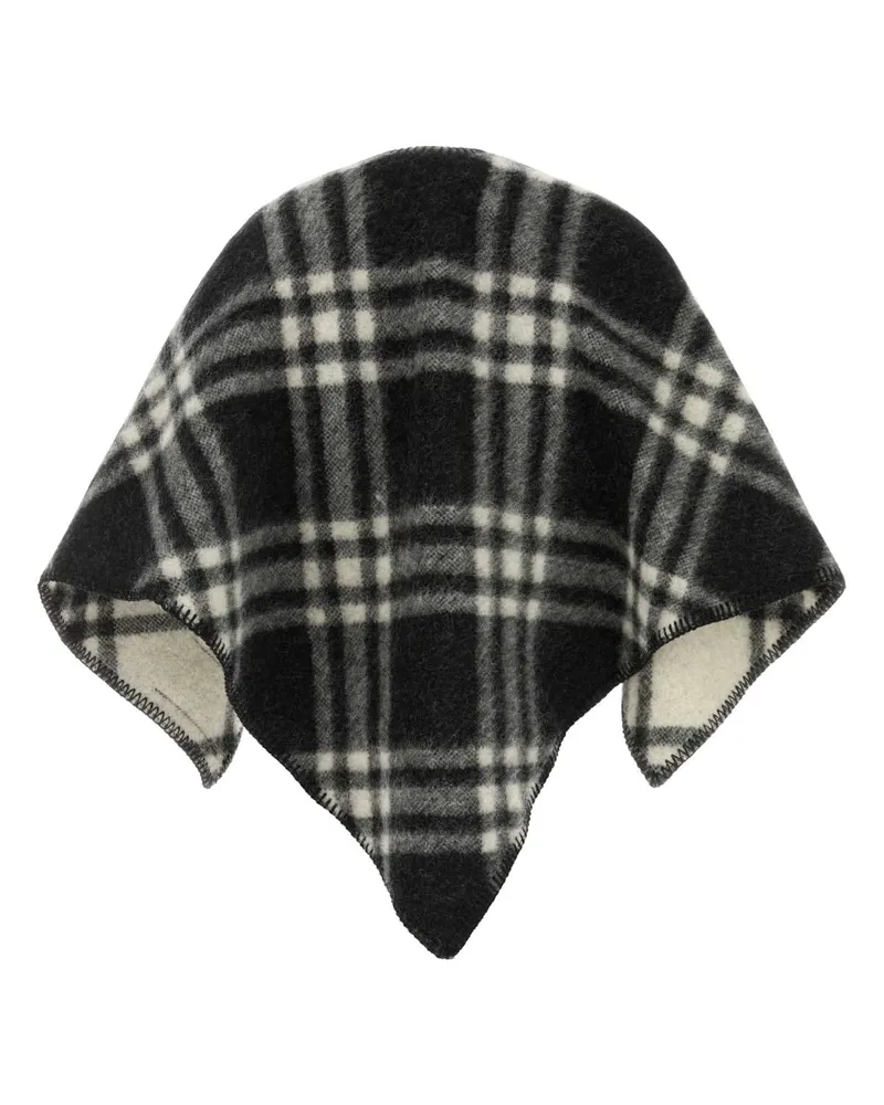 Burberry Unisex Embroidered Wool Scarf Black Exterior: Sciarpe E Foulard Scarfs Black