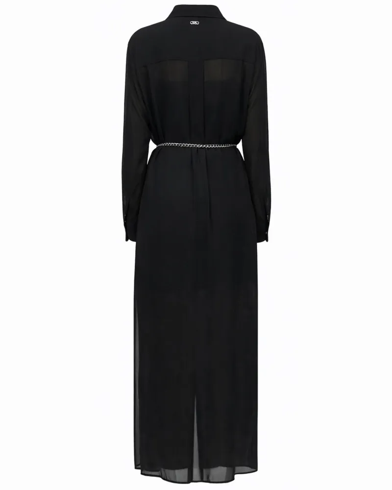 Michael Kors Recycled Polyester Long Dress — Black Black