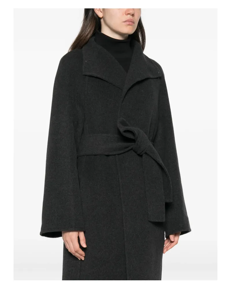 KHAITE Oversized Felted Wool Coat — Gray Gray
