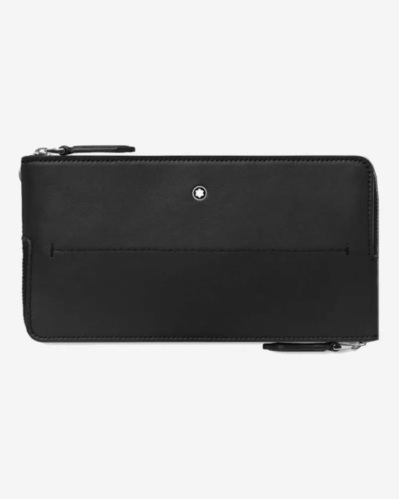 Montblanc Men's Double Smartphone Case Black Leather Accessory Black