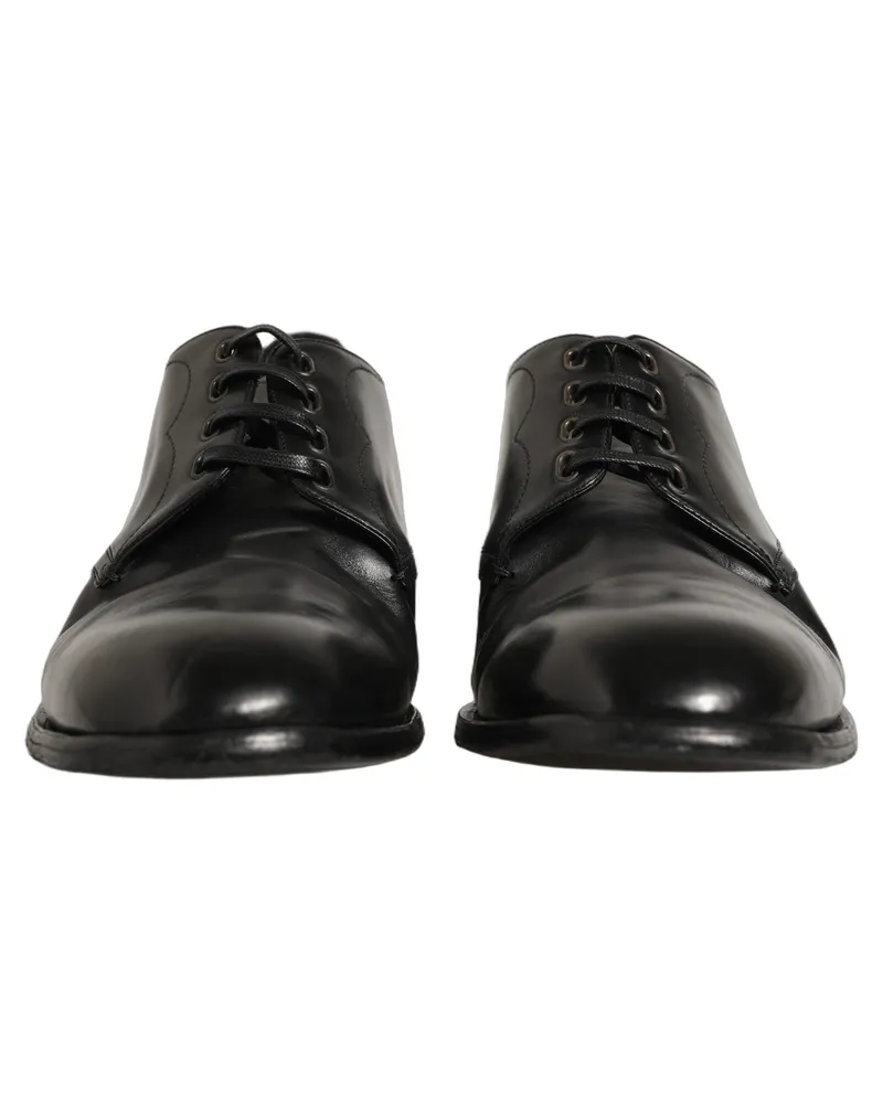 Dolce & Gabbana Calfskin Leather Derby Shoe — Black Black