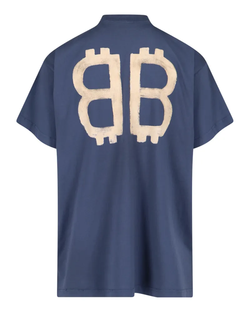 Balenciaga Men's T-Shirts And Polos Blue Outer Fabric: Cotton Blue