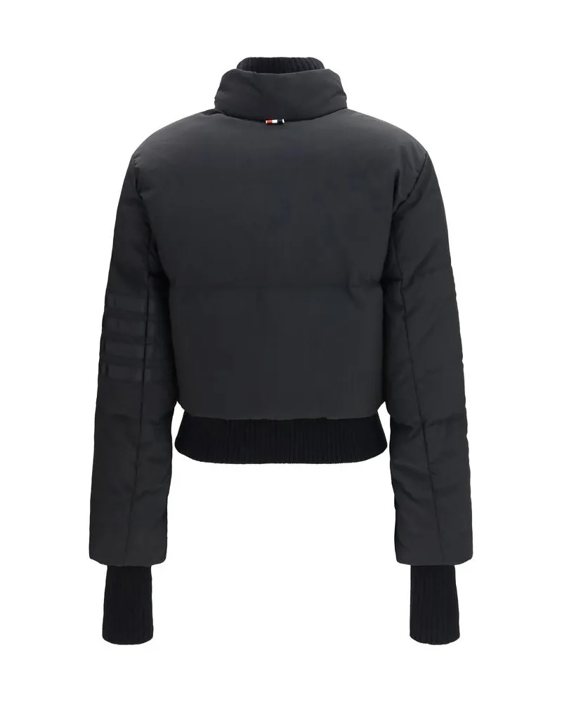 Thom Browne Cropped Padded Down Jacket — Black Black