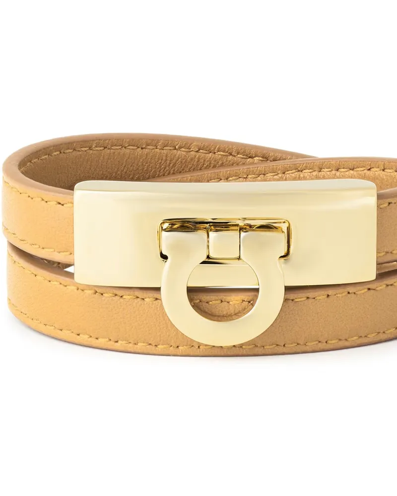 Ferragamo Women's Hug Gancini Logo Bracelet Beige Accessories > Jewelry Beige